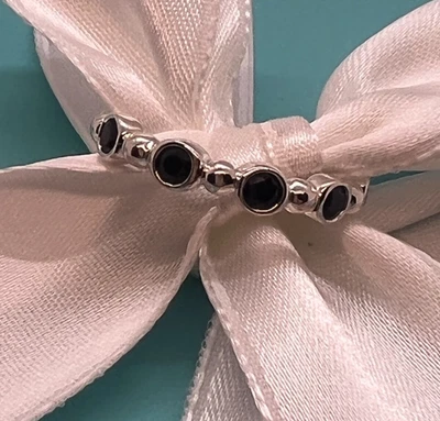 Anillo Tiffany & Co. Ziegfeld Espinela Negra Talla 8.75 Plata de Ley 925 Foto 1 de 4