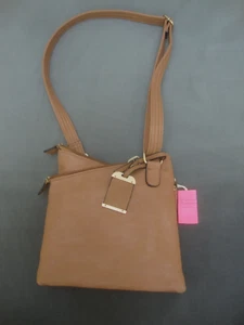 Bulldog Cases Conceal Carry Cross Body Purse w Handgun Holster Tan model BDP-032 - Picture 1 of 9