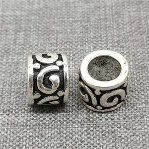 2pcs of 925 Sterling Silver Swirl Spacer Beads 6mm Hole for Bracelet - Picture 1 of 4