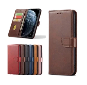 High Quality Leather Flip Wallet Case For iPhone 12ProMax 6.7”In Various Colours - Photo 1 sur 10