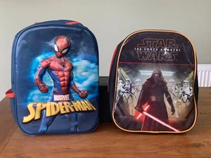 SELECTION OF CHILDREN BACKPACKS -STAR WARS THE FORCE AWAKENS & MARVEL SPIDERMAN - Picture 1 of 22