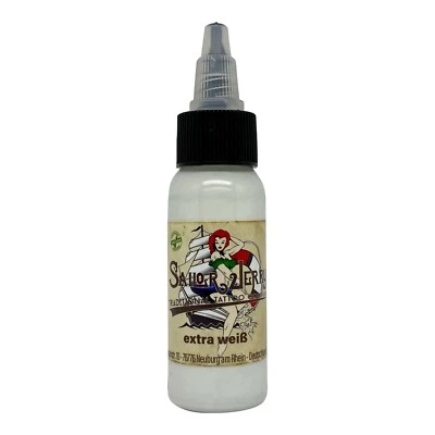 REACH-konforme Sailor Jerry Tattoofarbe Ink extra weiss 30 ml, Made in DE - Bild 1 von 4