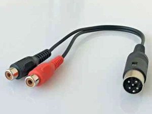 Connecteur DIN 5 broches cubes sur 2 x embrayage Chinch (RCA) (adaptateur) top ! - Photo 1/2