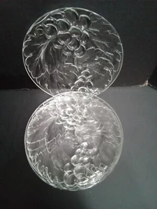 4 klare GLAS Obst Muster Salat/Snack Teller Vintage 7,25" Serviergeschirr EUC - Bild 1 von 5