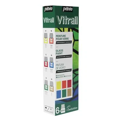 Pebeo Vitrail Glass Paint Initiation Set 6 x 20ml - Image 1 of 4