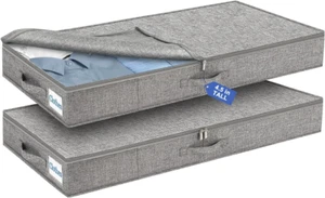 Under Bed Storage Containers, 4.5 Inch Tall Low Profile Under Bed Storage with S - Picture 1 of 6