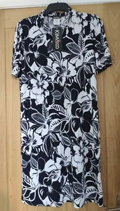 NWT Navy/White Floral Midi Dress Size M Kim&Co Qvc - Picture 1 of 4