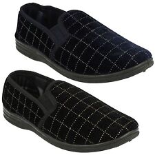 MENS SPOT ON CHECK DESIGN COMFORTABLE HOME WINTER SLIPPERS MS44 SIZES MS62