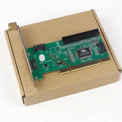 New 3 Port SATA + IDE Serial HDD ATA PCI Card VIA VT6421A - Image 1 of 4
