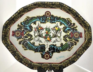 Bandeja de metal vintage Then Decorated Ware de Pritchard aproximadamente 17,5" x 14" - Imagen 1 de 4
