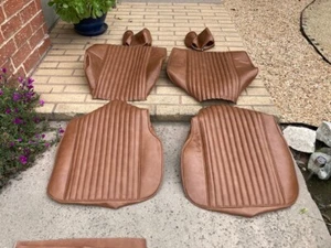 BMW E10 2002 2002tii SADDLE COLOR VINYL STANDARD SEAT UPHOLSTERY KIT BEAUTIFUL - Picture 1 of 10