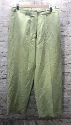Jillian Jones Women's Dress Pants Size 10 Green Linen Blend Career Professional - Image 1 of 4
