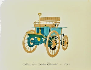 Morris & Salom Electrobat 1895 Lithograph Clarence P. Hornung Antique Automobile - Picture 1 of 1