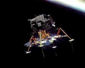 New 8x10 NASA Photo: Apollo 11 Eagle in Orbit for Lunar Moon Landing, 1969 - Picture 1 of 1