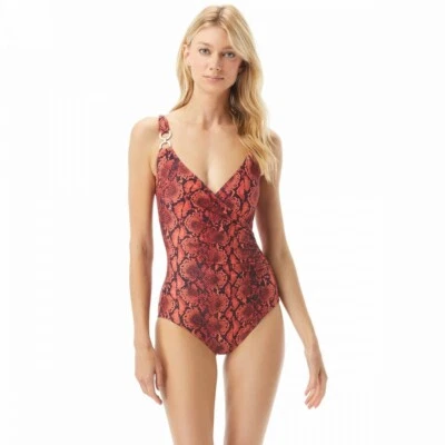 MICHAEL Michael Kors 249882 Women's Snake Print One-Piece Swimsuit Size 4 - Image 1 of 2