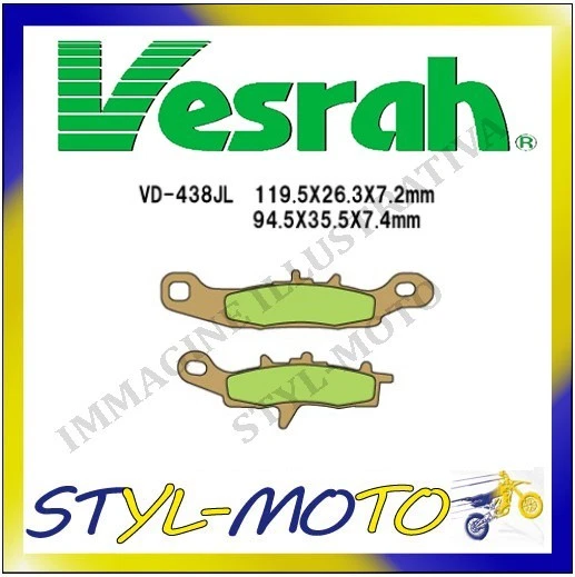 VD-438JL Pads Front Sintered Kawasaki KX 85 KX85-II 2008 - Image 1 of 1