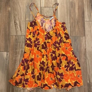 Arizona Jean Co Womens Swing Dress Multicolor Floral Mini Spaghetti Strap S New - Picture 1 of 5