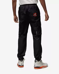 Jordan Essentials Statement Woven Pants for Men Black/Orange Size S, M, L, XL - Picture 1 of 11