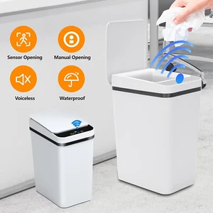 12L Sensor-Mülleimer Automatik Mülldose Intelligenter Abfalleimer Papierkorb Bad - Bild 1 von 12