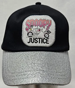 Justice Peanuts Snoopy Girls' Baseball Hat, Black, One Size Fits Most/New - Picture 1 of 8