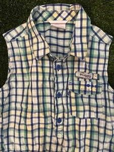 Columbia PFG FIshing Gear Girls Sleeveless Plaid Tie Waist Collar Dress L 14/16 - Picture 1 of 9