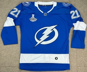 Adidas NHL 2021 Tampa Bay Lighting Stanley Cup Champ #21 Brayden Point Jersey 52 - Picture 1 of 15