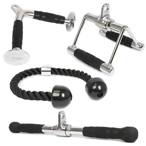 Triceps Pull Down Attachment Cable Machine Accessories Handle Set for Home Gym - Picture 1 of 16