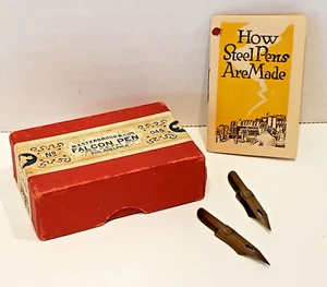 Antik 20er Jahre Esterbrook Falke Feder Dip Pen Feder #048 inkl. 2 Federn OHNE BOX - Bild 1 von 10