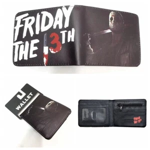 Horror Movie Friday the 13th Bifold Wallet Men Short Coin Purse Money Clip Gift - Picture 1 of 7