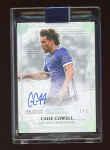 2022 Topps Renaissance MLS Cade Cowell On Card AUTO 1/1 Platinum Earthquakes - Picture 1 of 2