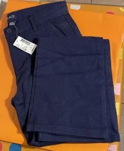 Childrens Place Navy Uniform Stretch Pants 28x28 9” Rise Unisex Size 14 Orig $20 - Picture 1 of 5