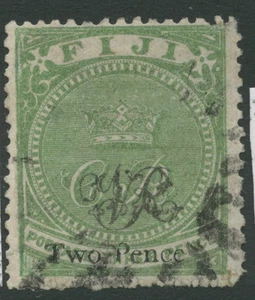 Fiji SG32a 1877 2d on 3d deep yellow green Used - Picture 1 of 1