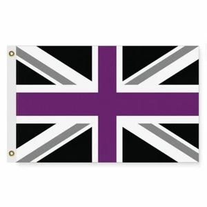 Bandera del Orgullo Asexual del Reino Unido - Reino Unido LGBTQIA LGBTQX Ace Equality Union Jack - Imagen 1 de 6