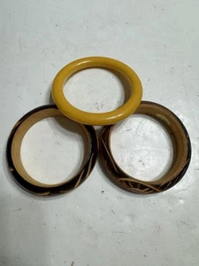 Juego De 3 Brazaletes Para Mujer Vintage, 2 Madera Hecho en Corea - Imagen 1 de 15