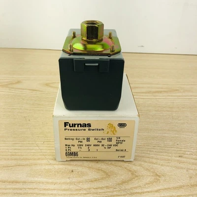 NUEVO Interruptor de presión Furnas 69MB6 115-575VAC 32-240VDC 80-100PSI 1/4" NPT hembra Foto 1 de 4
