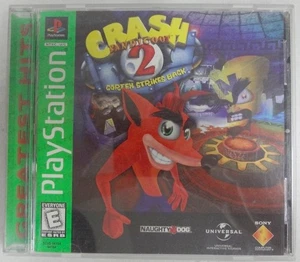 Crash Bandicoot 2: Cortex Strikes Back PlayStation 1 Green Label Video Game CIB! - Picture 1 of 12