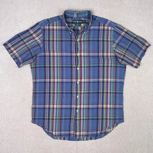 Polo Ralph Lauren Indian Madras Short Sleeve Button Down Mens L Multicolor Plaid - Picture 1 of 8
