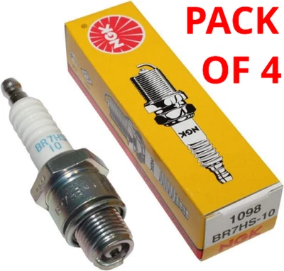 4 Spark Plug BR7HS-10 NGK 1098 Yamaha Tohatsu Suzuki Mercury Johnson Evinrude - Image 1 of 4