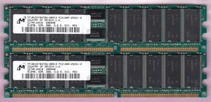 1GB 2x512MB PC2100R DDR-266 MICRON ECC REG MT18VDDT6472G-265C3 Ram Memory Kit - Picture 1 of 2