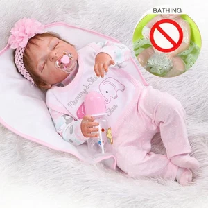 Waterproof Reborn Baby Dolls Full Body Vinyl Silicone Lifelike Newborn Girl Gift - Picture 1 of 7