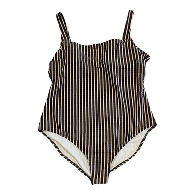 Купальник женский S-11 в полоску с ребрами полное покрытие - Shade & Shore Multi XL - Изображение 1 из 3