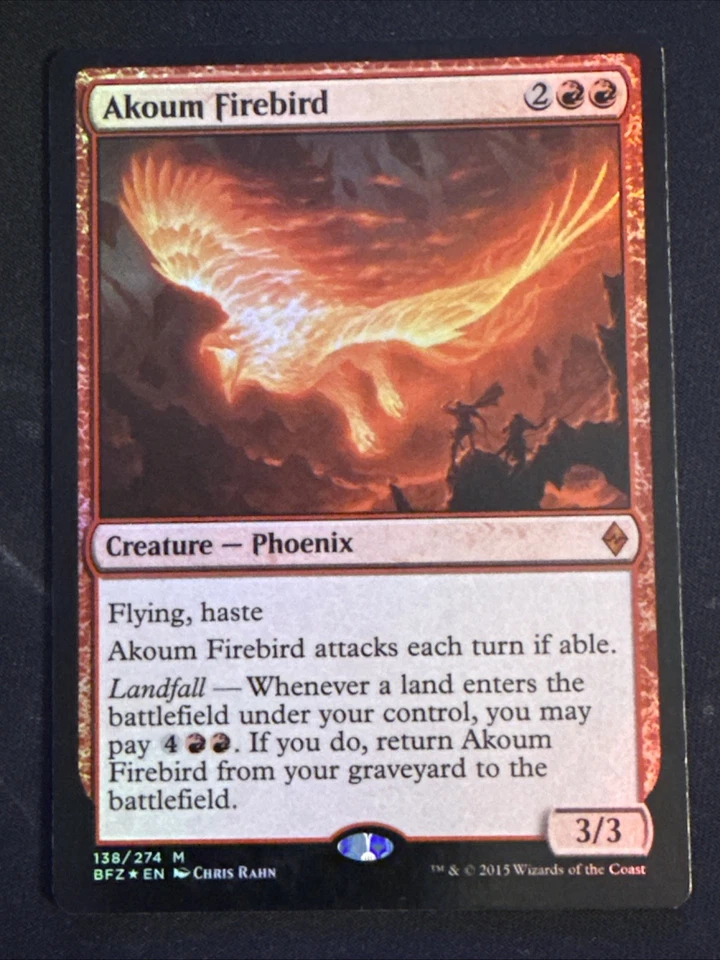 1x Foil Akoum Firebird (138) Battle for Zendikar LP MTG Magic the Gathering x1 - Image 1 of 2
