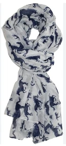 NEW Ted and Jack LARGE Horse Print Viscose Scarf Lightweight Soft - Picture 1 of 3