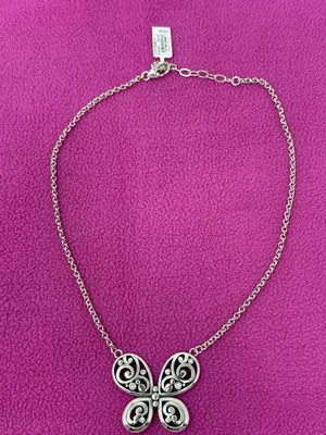 NUEVO Collar Mariposa Brighton Contempo Plata Cristal Acentos Nuevo con Etiquetas Foto 1 de 4