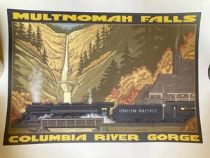 Multnomah Falls Columbia River Gorge Poster Print 18x24" Pine Cone Press O265 - Picture 1 of 5