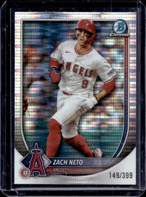 2025 Bowman Chrome Zach Neto Pulsar Refractor #149/399 Angels - Image 1 of 2