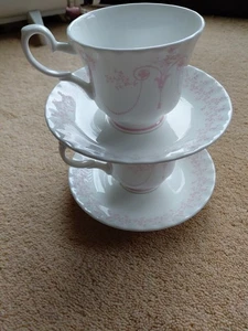 Laura Ashle, Josette pink cup and saucer x 2 - Picture 1 of 8