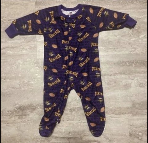 MINNESOTA VIKINGS  INFANT PAJAMAS SIZE 12 MONTHS Unisex Football Cover