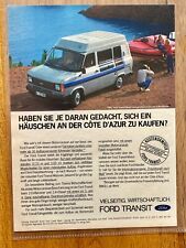 Ford Transit Hymercar Eriba Hymer Original 1982 Vintage Advert Werbung Reklame