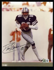 Fotografía firmada por Drew Pearson 8"x10" Beckett autenticada Cowboys Legend - Imagen 1 de 1